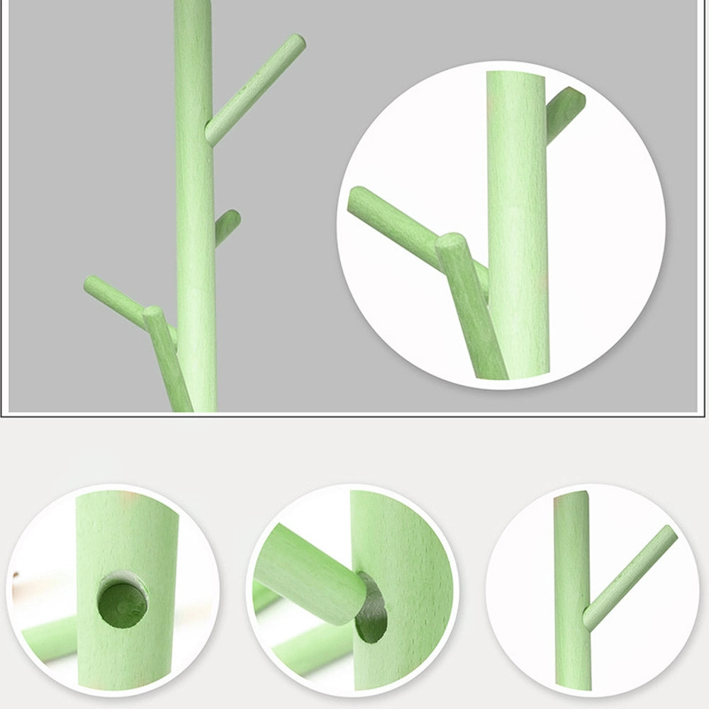 Piantana Appendiabiti in legno Naturale 8 Ganci 41x41 H176cm Verniciato Verde