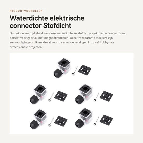 Connettore elettrico impermeabile all'acqua - Stoffa impermeabile e trasparente - Per valvola magnetica - 5 pezzi - Adatto per 12V