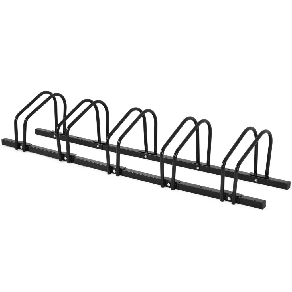 Portabici compatto per 5 biciclette in acciaio nero 150 x 32,5 x 26 cm stabile e robusto metallo nero 20_0013378