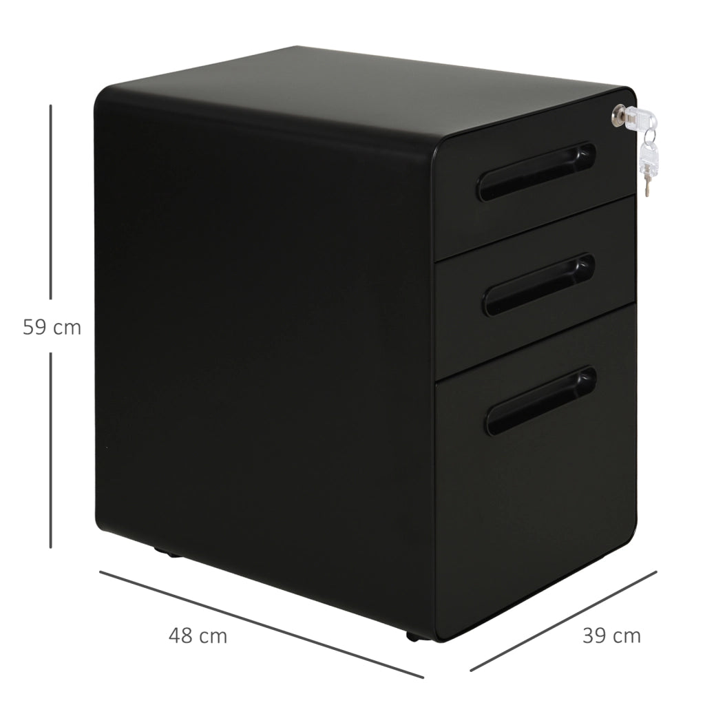 ARMADIO CONTENITORE SU RUOTE 39x48x59 cm IN ACCIAIO NERO