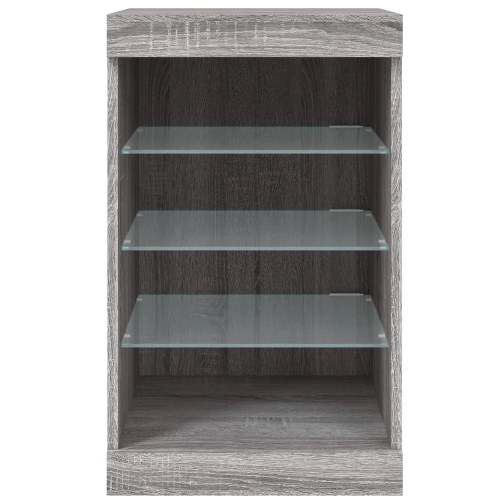 Buffet credenza cassettiera armadio mobile contenitore organizer per cucina soggiorno salotto con luci LED Sonoma 41 x 37 x 67 cm grigio 02_0030075