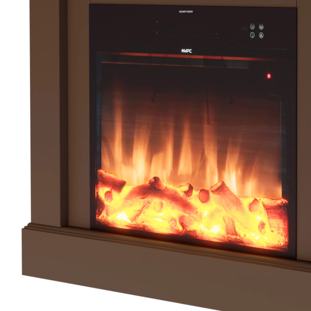Caminetto Elettrico Da Pavimento Mpc Camillo Marrone Da 100cm Rivestimento In Legno Marrone 1500w Effetto Fiamma Led Ultra Realistico Termostato Automatico Telecomando