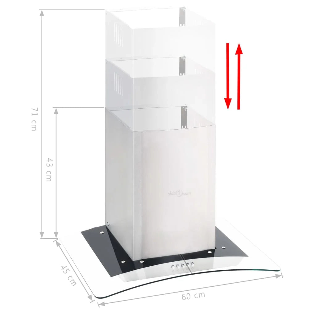 Cappa aspirante a parete in acciaio inox da 60 cm 756 m³/h LED 02_0005866