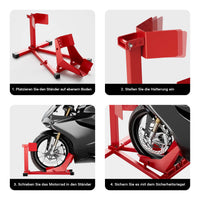 Cavalletto alzamoto per ruota anteriore, pneumatici da 17-21 pollici con larghezza 60-160 mm