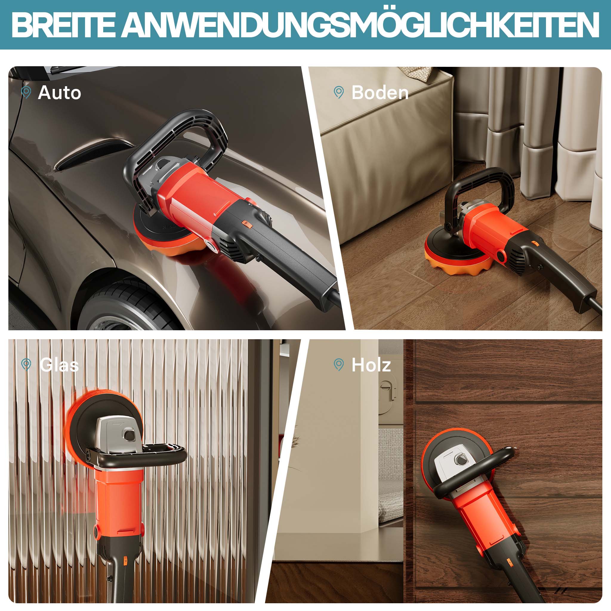 Lucidatrice 1200W  Levigatrice a 6 livelli fino a 3000rpm Smerigliatrice rotativa Set