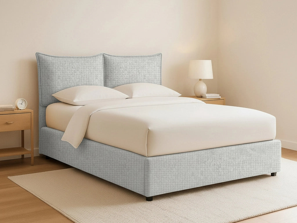 Wetherby, Letto Matrimoniale Sfoderabile Made in Italy, Grigio Chiaro