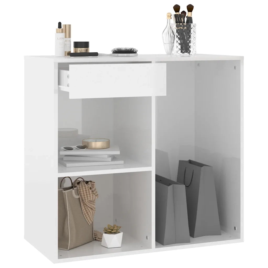 Armadietto per Cosmetici Bianco Lucido 80x40x75 cm in Legno CFW2083993