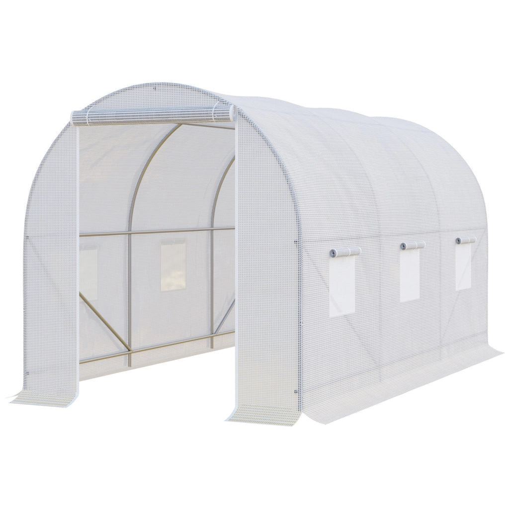 Serra in policarbonato con finestra e porta ¨C zephmum ¨C 350x200x200 cm bianco