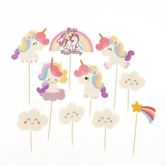 Decorazione per Torta Set di Una Iena Caramella - 10 Pezzi - Compleanno - Anniversario - Confezione in Cartone/Bambù