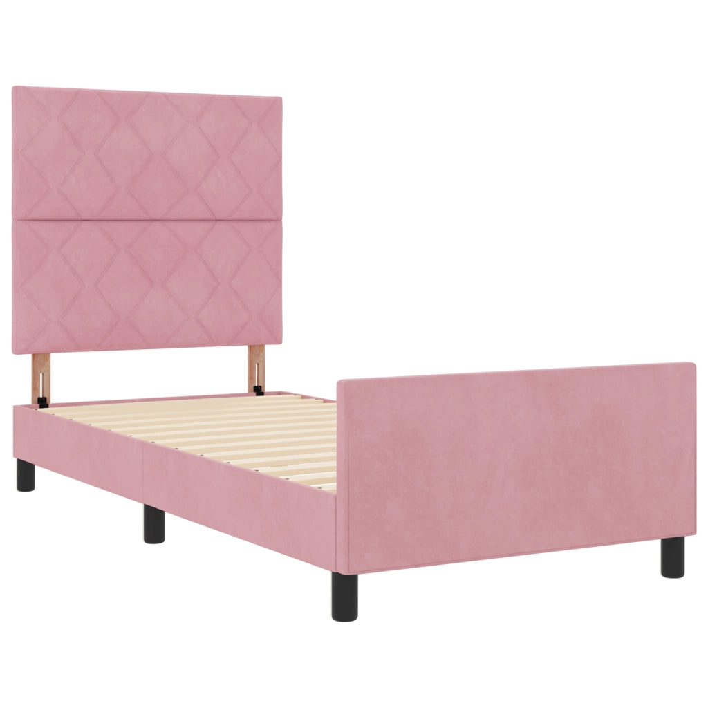 Struttura del letto Rosa 90x200 cm Velluto