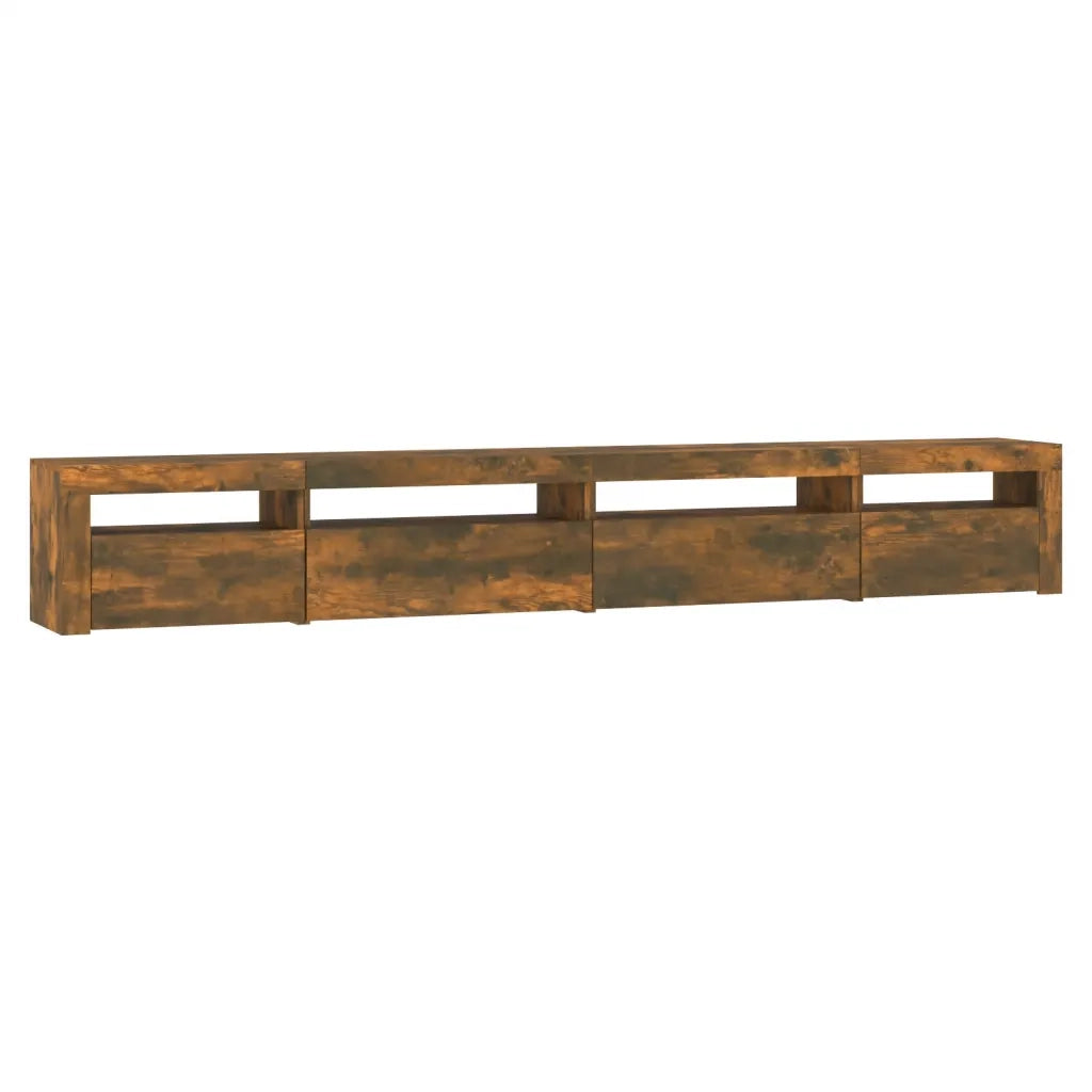 Mobile Porta TV con Luci LED Rovere Fumo 270x35x40 cm 3152751