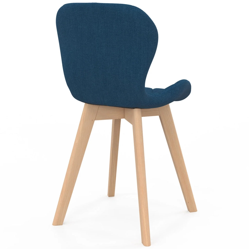 IDMarket - Set di 6 sedie da pranzo ROBINE in tessuto blu anatra