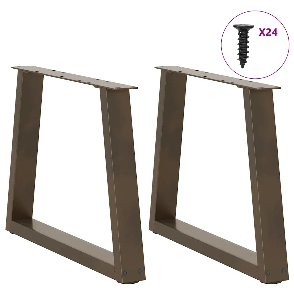vidaXL Gambe per Tavolino da Caffè a Forma di V 2 pz Acciaio Naturale 70x(42-43,3) cm Acciaio