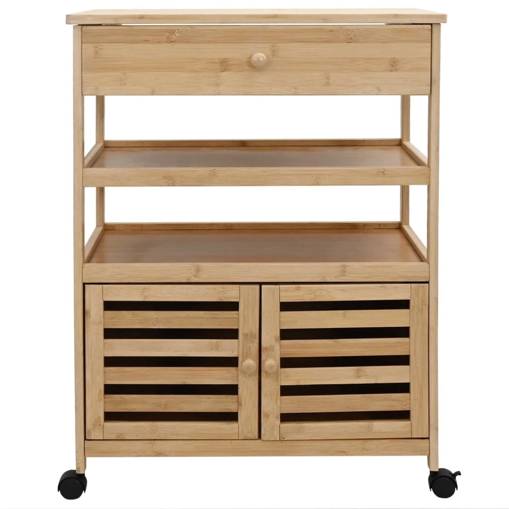 Carrello da Cucina con Ruote Naturale 59,5 x 36 x 82 cm Bambù