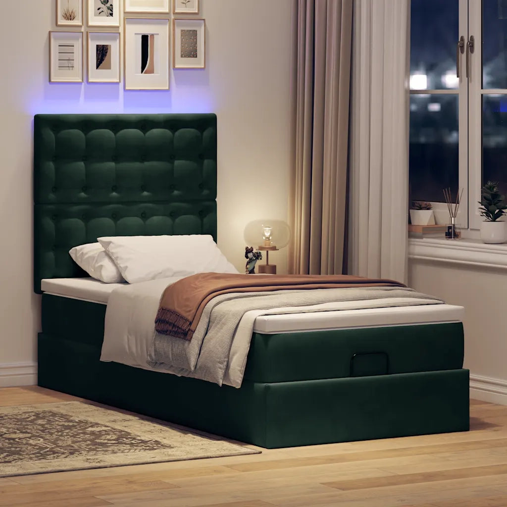 Struttura Letto Pouf con Materassi 90x190 cm in Velluto 3314435