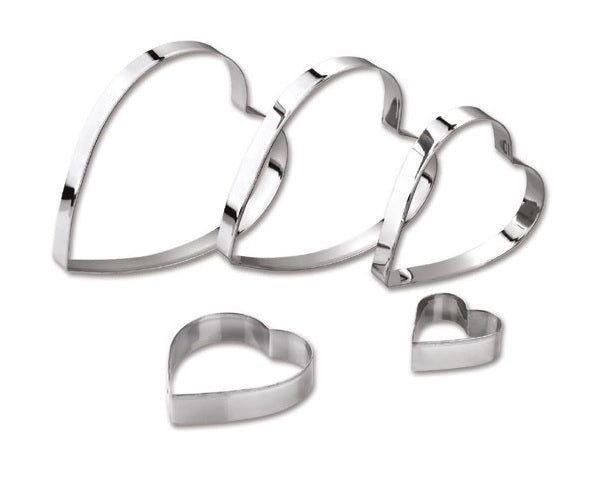 Set 5 Formine Tagliabiscotti in Acciaio Inox Forma Cuore Easy Dolce Ghidini