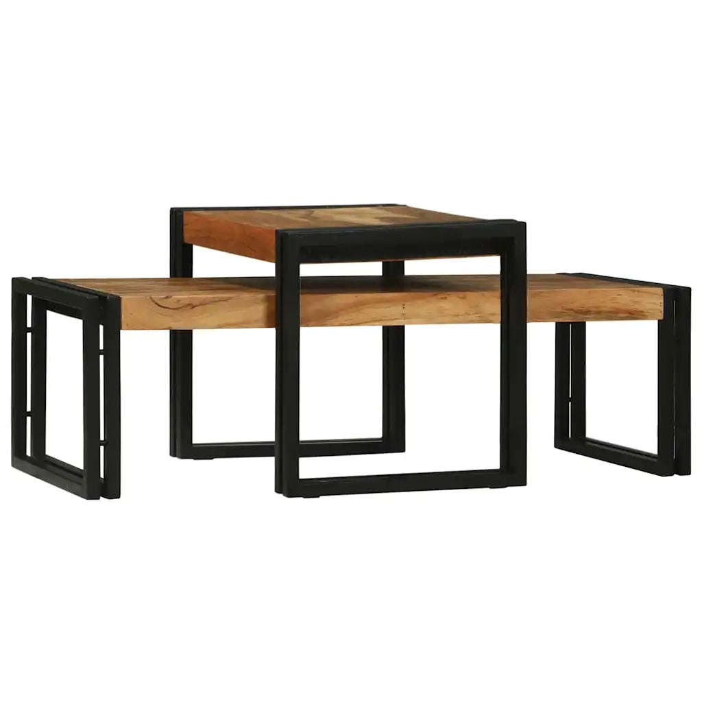 Tavolino da salotto 2 pcs Marrone Legno di Acacia Massello 4104722