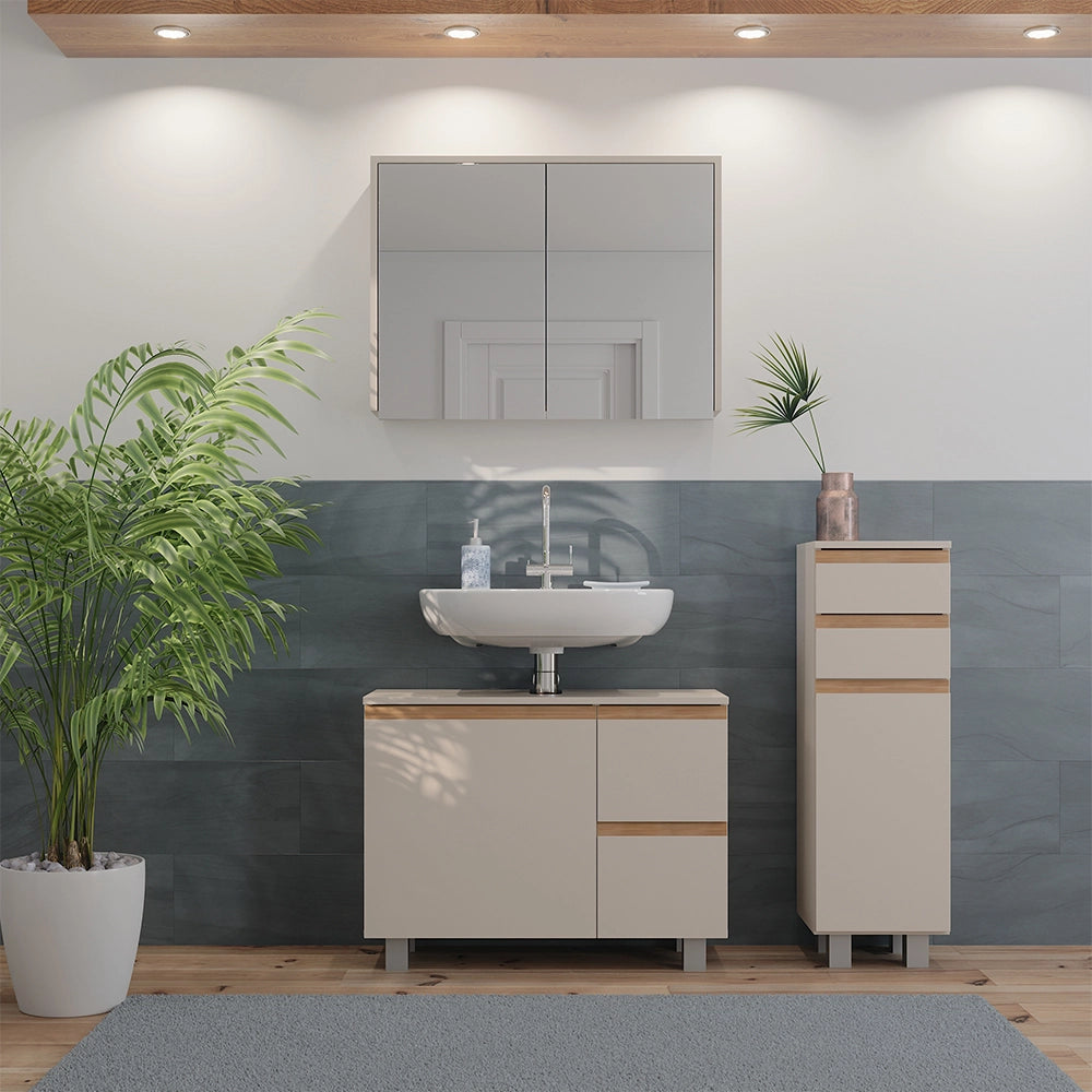 Vicco Set di mobili da bagno Cashmere/Artigianale 3 parti