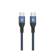 CAVO SMARTPHONE VULTECH IN NYLON TYPE-C TO 2 TYPE-C E LIGHTNING 1,2M 5.0A 100W - COLORE BLU - CS-NCCL12BL
