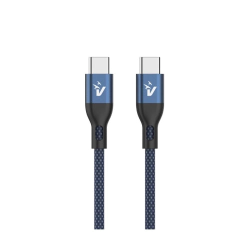CAVO SMARTPHONE VULTECH IN NYLON TYPE-C TO 2 TYPE-C E LIGHTNING 1,2M 5.0A 100W - COLORE BLU - CS-NCCL12BL