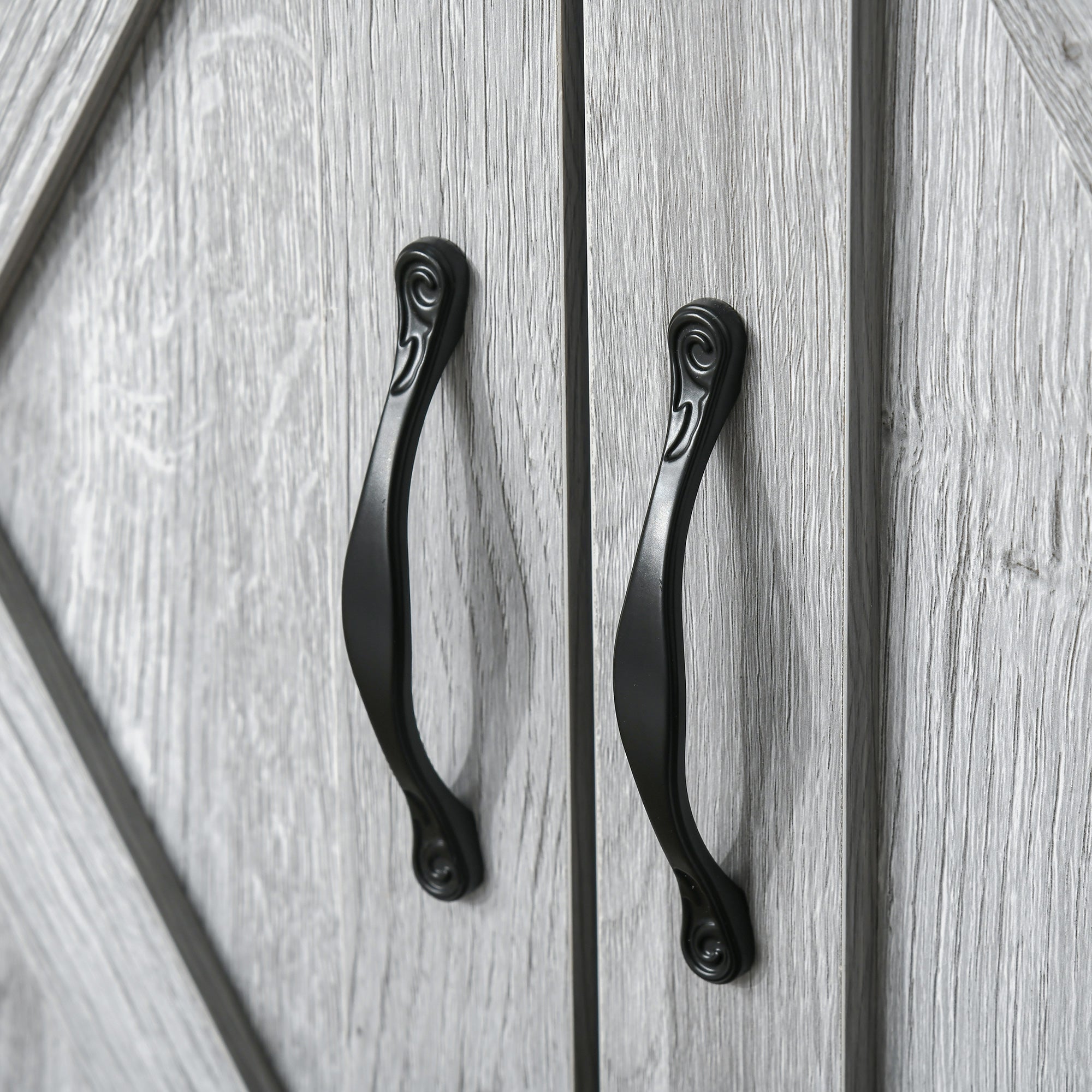 Credenza Cucina Country con Armadietto a 2 Ante e Cassetto 80x39.7x80cm Grigio