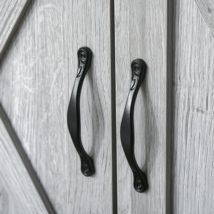 Credenza Cucina Country con Armadietto a 2 Ante e Cassetto 80x39.7x80cm Grigio