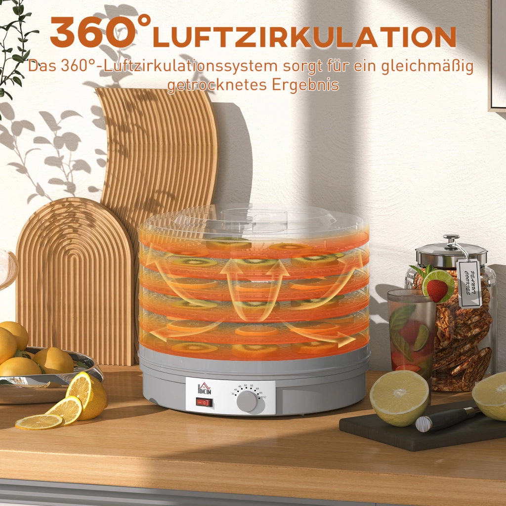 Essiccatore Alimentare 5 Ripiani ¨C zephmum ¨C Grigio 245W