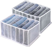 Organizzatore con 2 pezzi - Organizzatore per abbigliamento - 7 cassette - Nylon - Bianco - Duraturo e tessuto di ventilazione - Organizzatore per abbigliamento