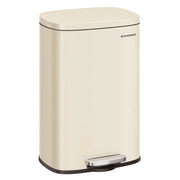 Pattumiera da cucina a pedale da 50 litri con secchio interno in plastica coperchio con chiusura ammortizzata antiodore beige 12_0007189