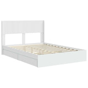 Letto matrimoniale | Letto per adulti | Struttura del letto con stoccaggio e testata Bianco