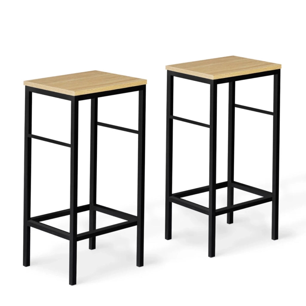 IDMarket - Set di tavolo da bar e 2 sgabelli di design industriale DETROIT