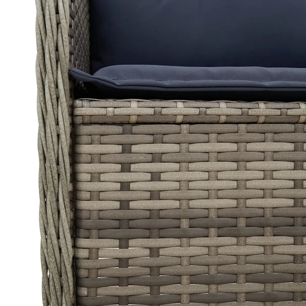 Panchina da giardino reclinabile con Cuscini in Polyrattan Grigio 368953