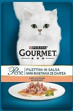 GOURMET PERLE FILETTINI AL SALMONE IN SALSA 85 GRAMMI