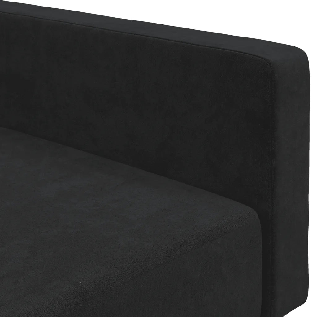 Divano Letto a 2 Posti Nero in Velluto 375740