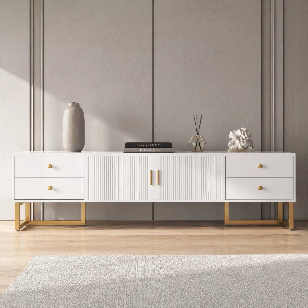 MOBILE TV 175 cm Bianco in MDF con 4 cassetti e 2 ante