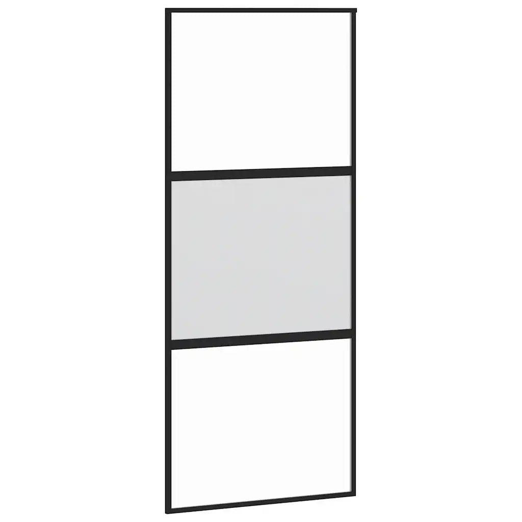 Porta Scorrevole Ferramenta 90x205 cm Vetro Temperato Alluminio 3332951