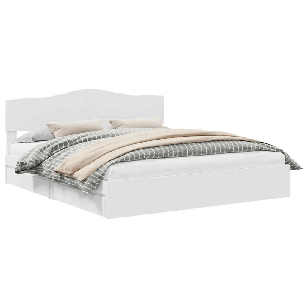Letto con Contenitore Bianco 180 x 200 cm Legno multistrato 3413068