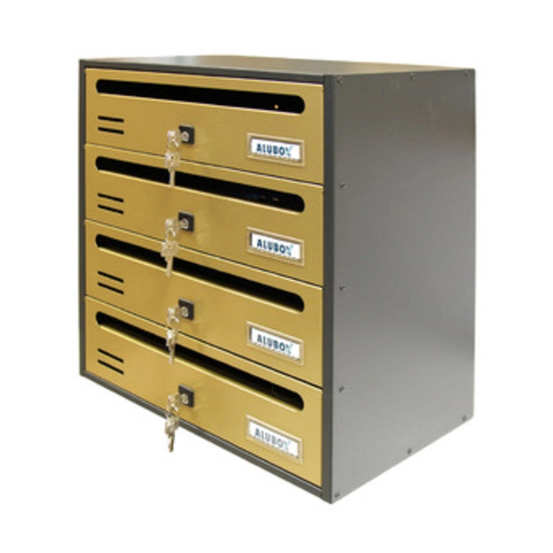 CASSETTA POSTALE ALUBOX CUBO/R 4 38,5X25X43 ORO- ALUBOX- 1,0 pz