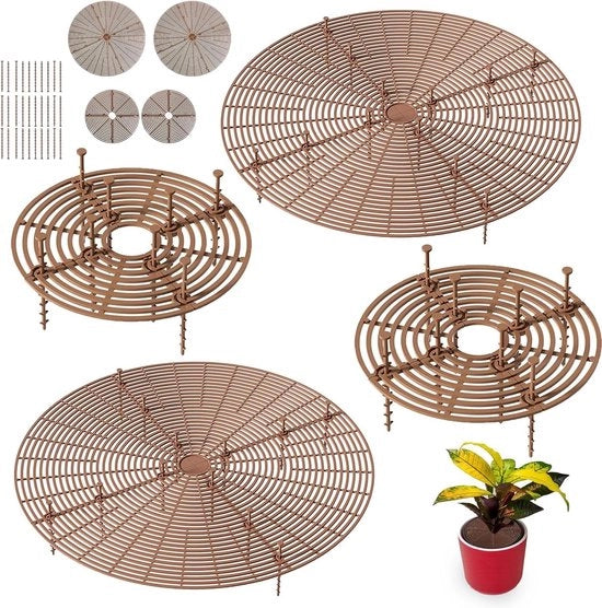 Protezioni per pavimento per vaso fiorito - Set da 4 - Reticolo - 52/30 cm