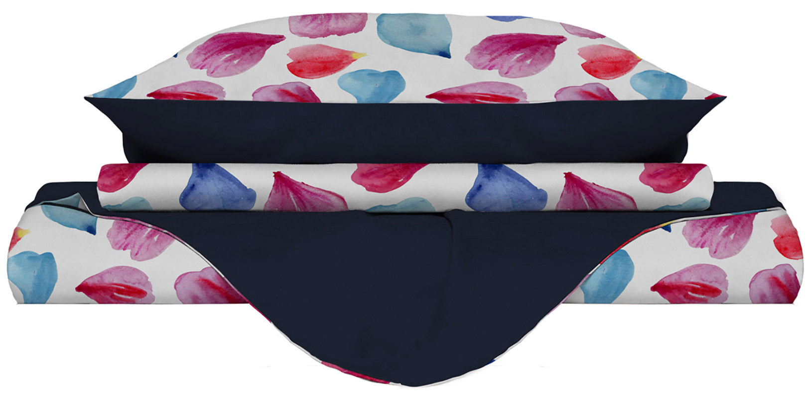 Copripiumino 1 Piazza e Mezzo con Stampa sul Sacco e Federe Doubleface Petali