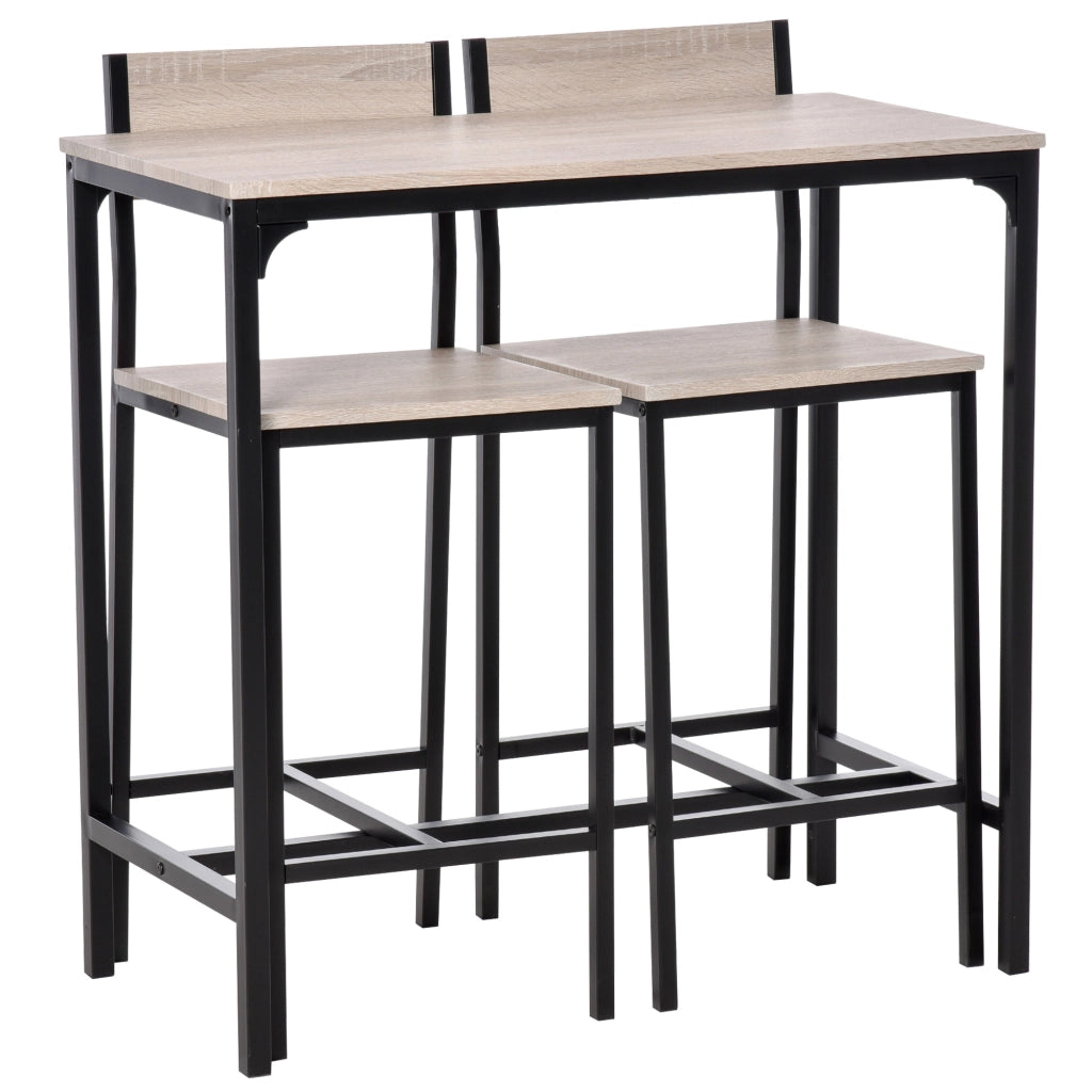 Tavolo da pranzo con 2 sedie ¨C zephmum ¨C legno naturale