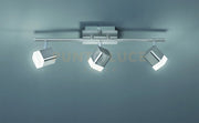 ROUBAIX BARRA 3 SPOTS LED 10,5W 1200lm, 3000K QUADRATI METALLO ACCIAIO SATINATO L.48CM