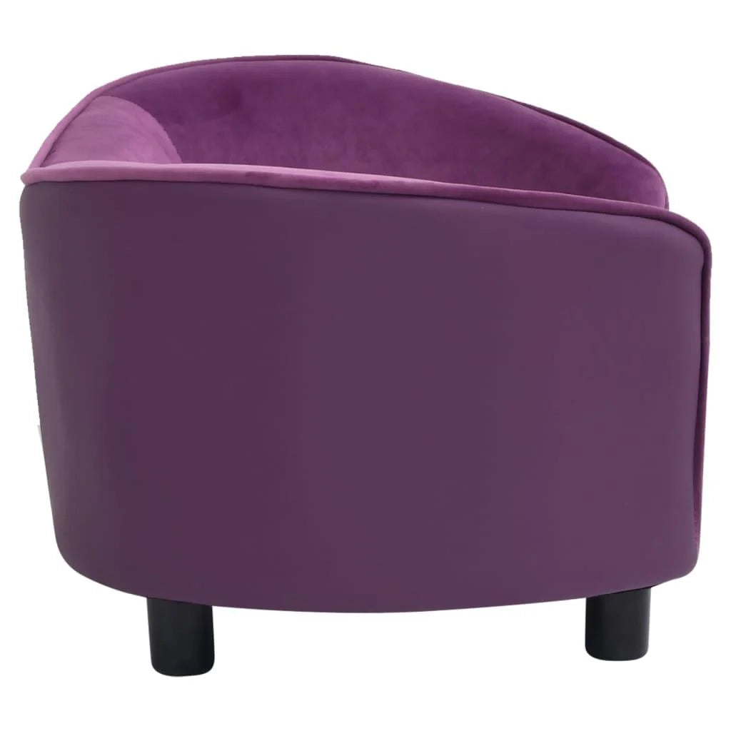 Divano per cani 69 cm in peluche e sintetico bordeaux 02_0000119