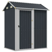 Casetta da giardino cabina ripostiglio casetta da esterno robusta casetta per attrezzi 192 x 152,5 x 237 cm acciaio zincato antracite 02_0022195