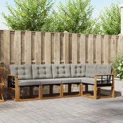 Set di divani da esterno 5 pcs Grigio Naturale e Chiaro