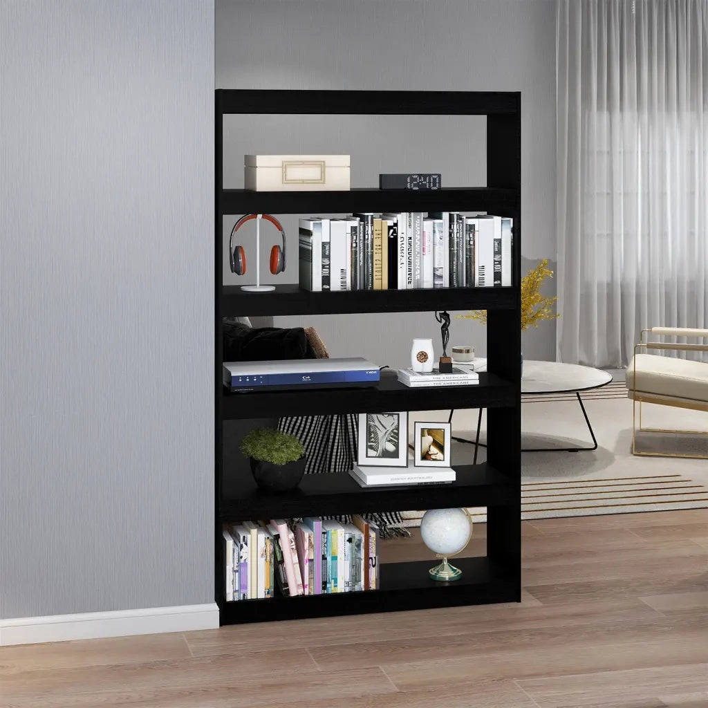 Libreria/Divisorio Nero 100x30x167,5 cm in Legno di Pino 808227