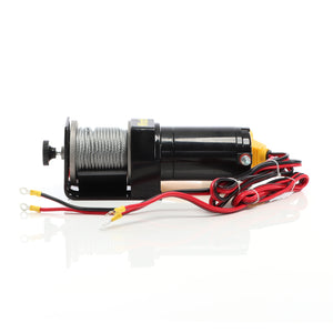 Set Argano elettrico 907kg 12V con fune d'acciaio 12,5m 1CV e guida a rulli da 907-1587kg