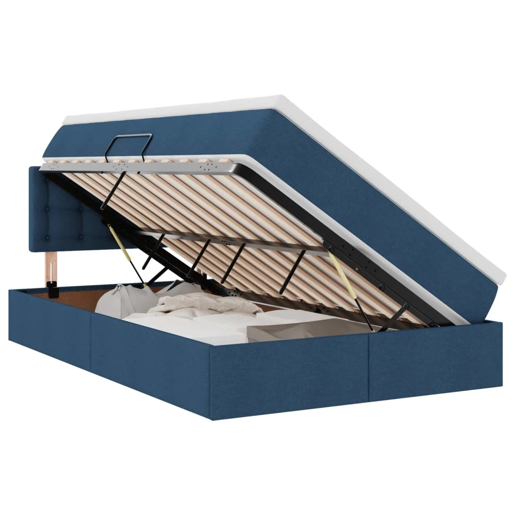 Letto con contenitore e LED con led Blu 120 x 190 cm Tessuto 3371261