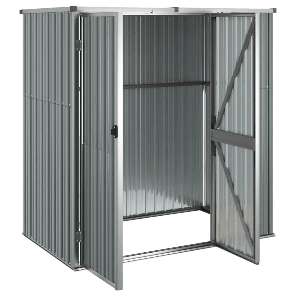 Casetta da giardino cabina ripostiglio casetta da esterno robusta casetta per attrezzi 161 x 89 x 161 cm acciaio zincato grigio 02_0022415