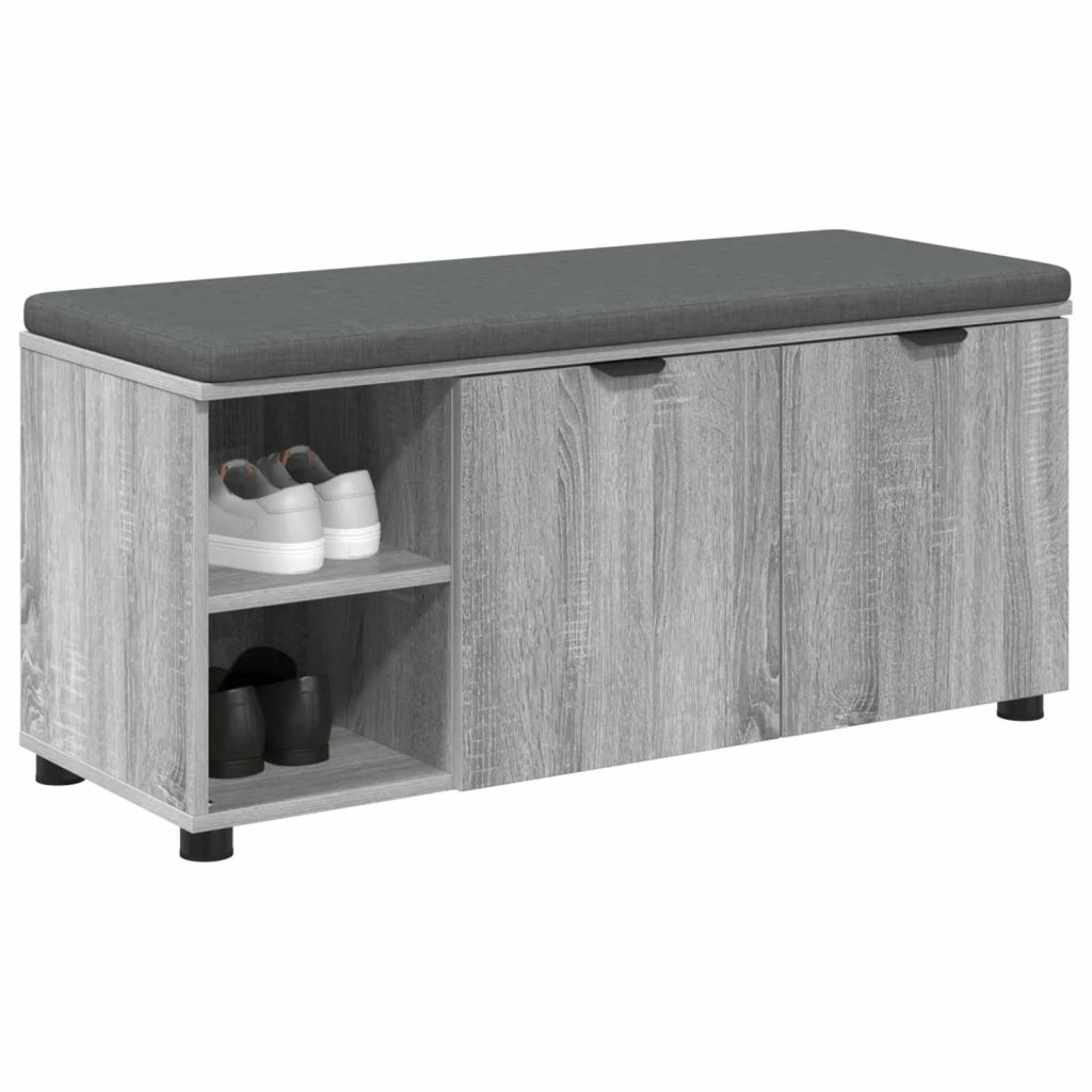 Panca per ingresso con cuscino Sonoma grigia 100 x 38 x 46 cm